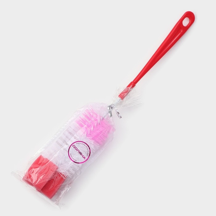 Ёршик для посуды с губкой Доляна, 5&times;34 см, цвет МИКС