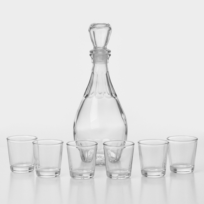 Набор стеклянный для напитков &laquo;Дионис&raquo;, 7 предметов: графин 500 мл, стопки 50 мл, подарочная упаковка