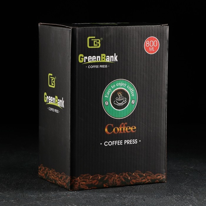 Чайник заварочный френч - пресс «Веном», 800 мл, стекло, цвет чёрный Чайник заварочный френч - пресс «Веном», 800 мл, стекло, цвет чёрный