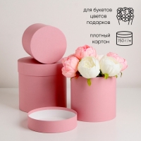 Набор шляпных коробок  3 в 1 "Пудра", 18 &times; 18 ‒13 &times; 13 см