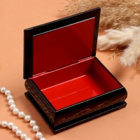 Шкатулка &laquo;Девочка с совой&raquo;, черная, 8&times;10,5 см, лаковая миниатюра