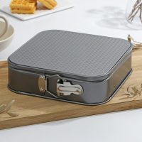 Форма для выпечки разъёмная Доляна &laquo;Элин. Квадрат&raquo;, 24&times;6,5 см, антипригарное покрытие, цвет чёрный