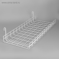 Полка прямая на сетку, 600&times;250&times;50 мм, цвет белый