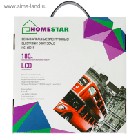 Весы напольные HOMESTAR HS-6001F, электронные, до 180 кг, 1хCR2032, стекло, "Лондон" Весы напольные HOMESTAR HS-6001F, электронные, до 180 кг, 1хCR2032, стекло, "Лондон"