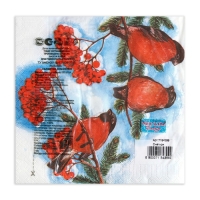 Новый год. Салфетки бумажные New Line Design &laquo;Снегири&raquo;, 33х33 см, 3 слоя