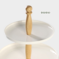 Блюдо фарфоровое 2-х ярусное Доляна &laquo;Эстет&raquo;, d=25/20 см, цвет белый