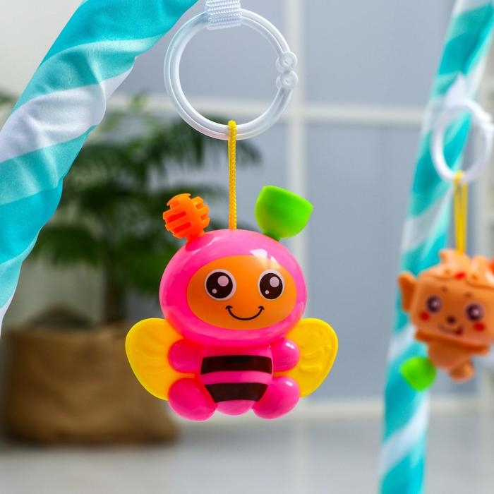 Развивающий коврик &laquo;Зимние игры&raquo;, с пианино, круглый, голубой