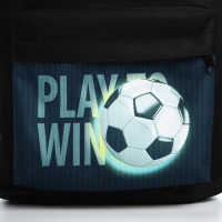 Рюкзак школьный детский для мальчика &laquo;Футбол&raquo;, 33х13х37, отд на молнии, н/карман, чёрный