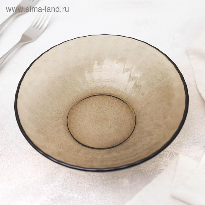 Тарелка глубокая стеклянная Elica, 600 мл, d=18 см, цвет коричневый