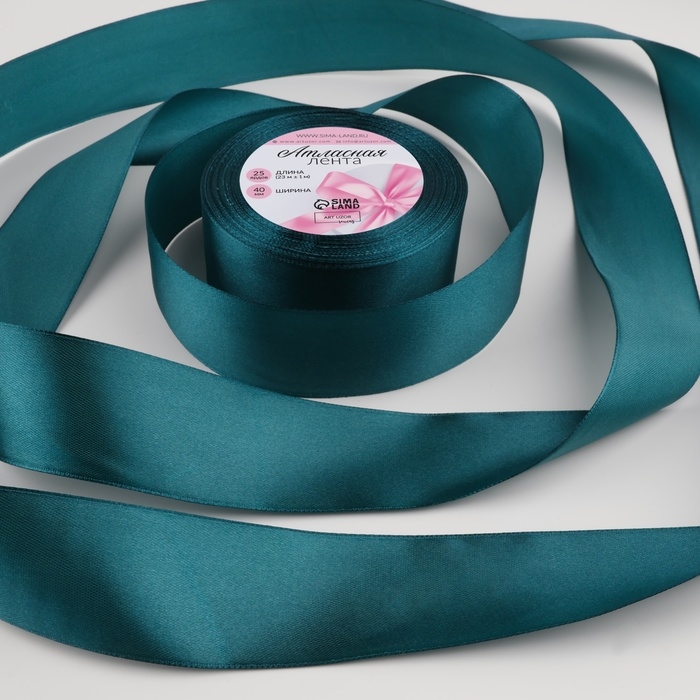 Лента атласная, 40 мм &times; 23 &plusmn; 1 м, цвет мурена №62