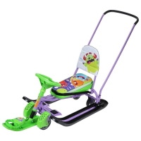 Снегокат с колёсами «Тимка спорт 6 Монстрики», ТС6/МН, с родительской ручкой, со спинкой и ремнём безопасности Снегокат с колёсами «Тимка спорт 6 Монстрики», ТС6/МН, с родительской ручкой, со спинкой и ремнём безопасности