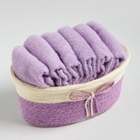 Набор махровых декоративных салфеток Этель, 30х30см-6шт, цвет фиолетовый, 100% хлопок Набор махровых декоративных салфеток Этель, 30х30см-6шт, цвет фиолетовый, 100% хлопок