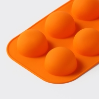 Форма для выпечки Доляна &laquo;Полусферы&raquo;, силикон, 24&times;16 см, 6 ячеек, d=5,5 см, цвет МИКС