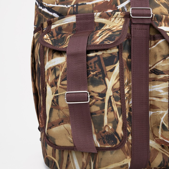 Рюкзак туристический, 55 л, отдел на шнурке, 4 наружных кармана, &laquo;ЗФТС&raquo;, цвет коричневый/камуфляж