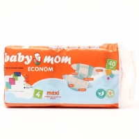 Подгузники для детей &laquo;Baby Mom&raquo; Econom 4, (7-18 кг), 40 шт
