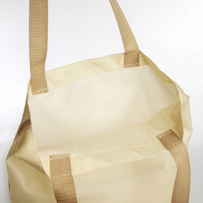 Шопер однотонный, 35х0.5х40 см, текстиль, без подклада, бежевый Шопер однотонный, 35х0.5х40 см, текстиль, без подклада, бежевый