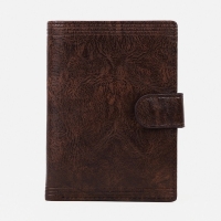 Портмоне мужское на кнопке, 3 в 1, для автодокументов, паспорта, карт, купюр, цвет коричневый Портмоне мужское на кнопке, 3 в 1, для автодокументов, паспорта, карт, купюр, цвет коричневый