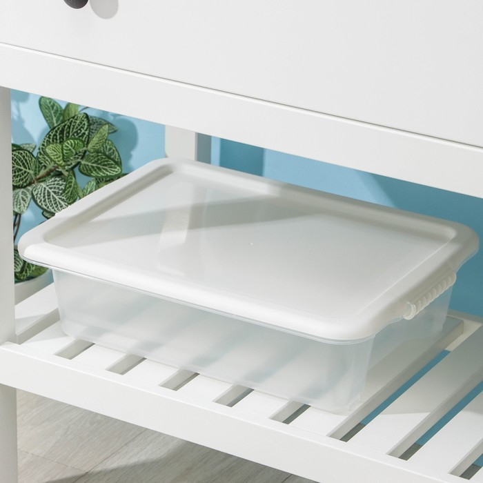 Контейнер для хранения с крышкой Porter, 8 л, 41×31×11 см, цвет слоновая кость Контейнер для хранения с крышкой Porter, 8 л, 41×31×11 см, цвет слоновая кость