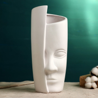 Кашпо - ваза "Лунный взгляд" белое 30*12*13см Кашпо - ваза "Лунный взгляд" белое 30*12*13см