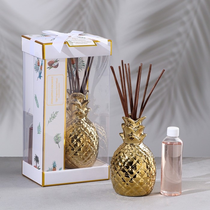 Диффузор керамический Диффузор керамический "Ананас", 150 мл, золото, кокос