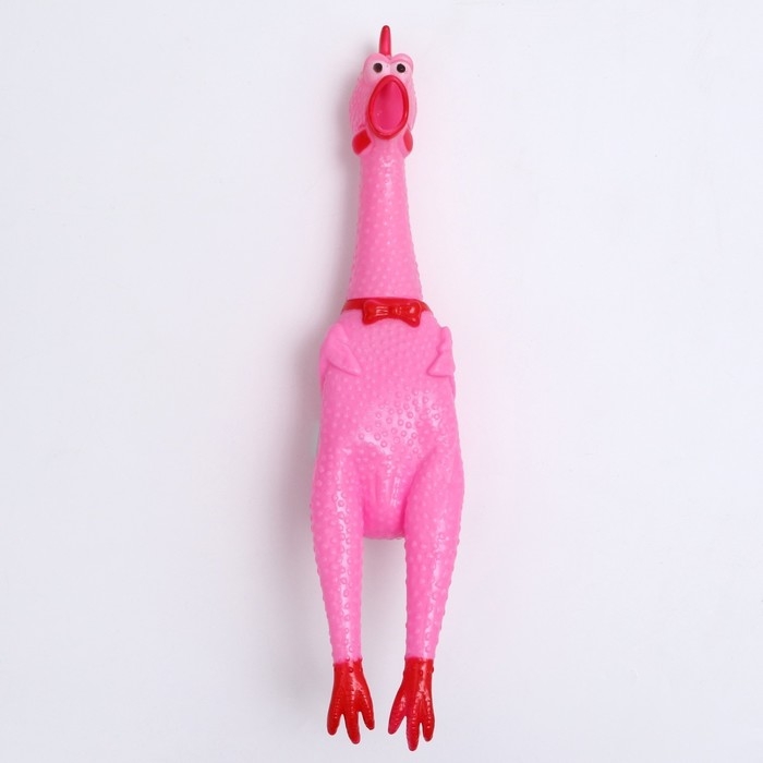 Игрушка пищащая Игрушка пищащая "Задумчивая курица XL" для собак, 41 см, розовая