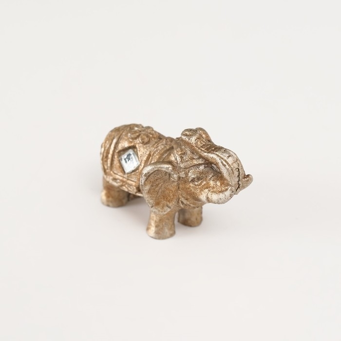 Сувенир полистоун "Слоник с цветочком на попоне" 3х4х1,5 см