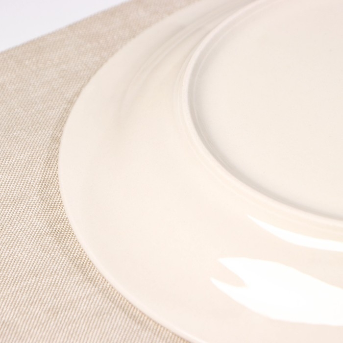 Тарелка обеденная «Мили», d=26 см, бежевая, керамика Тарелка обеденная «Мили», d=26 см, бежевая, керамика