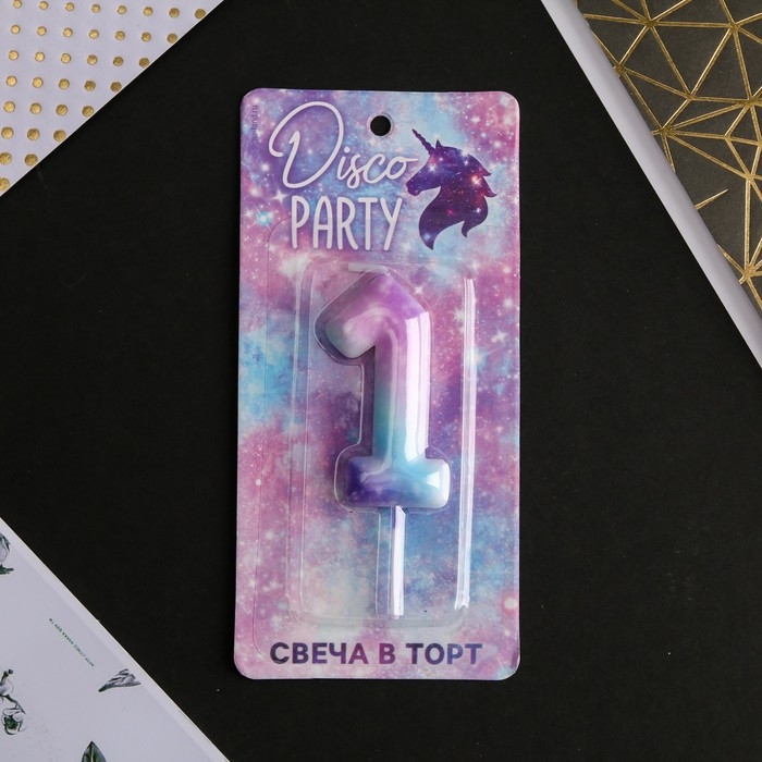 Свеча для торта, цифра &laquo;1&raquo;, 5,5 х 8 см
