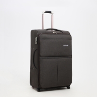 Чемодан большой 95 л (L), отдел на молнии, с расширением, кодовый замок, 3 колеса, 2 наружных кармана, цвет коричневый Чемодан большой 95 л (L), отдел на молнии, с расширением, кодовый замок, 3 колеса, 2 наружных кармана, цвет коричневый