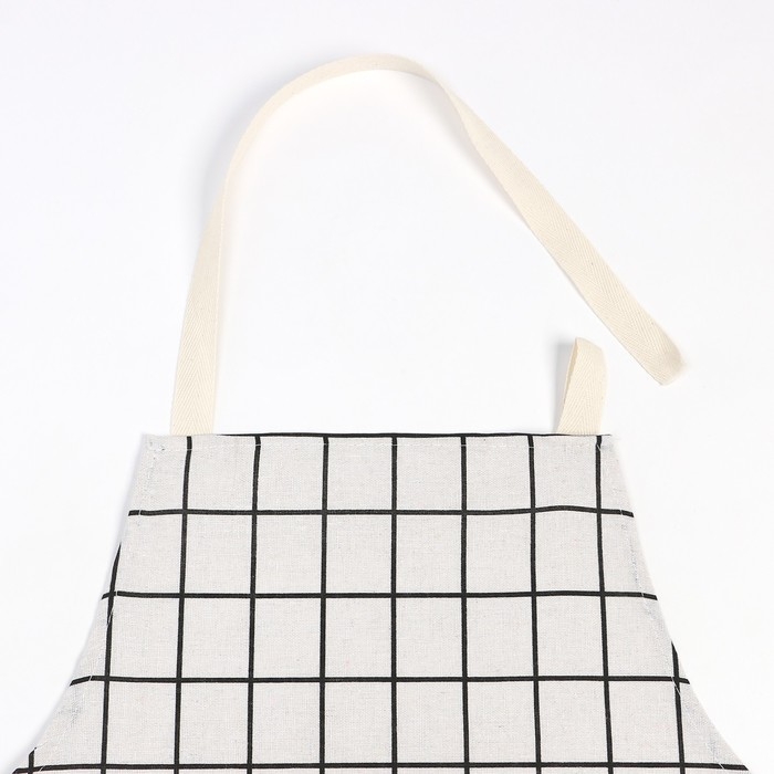 Фартук Экономь и Я Клетка.цвет светло-серый 56*70&plusmn;4см, 100% хл, рогожка