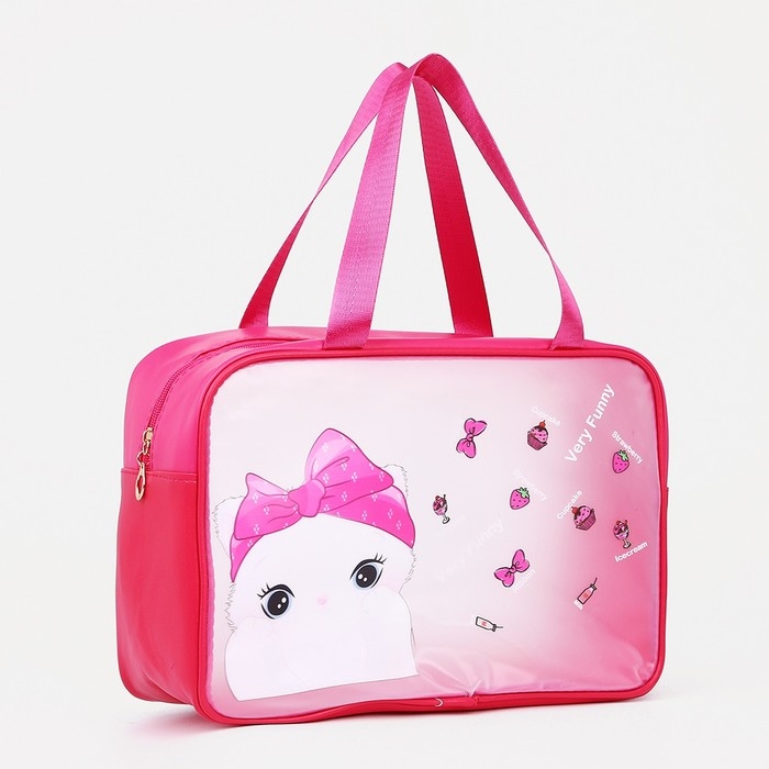 Косметичка на молнии, цвет малиновый