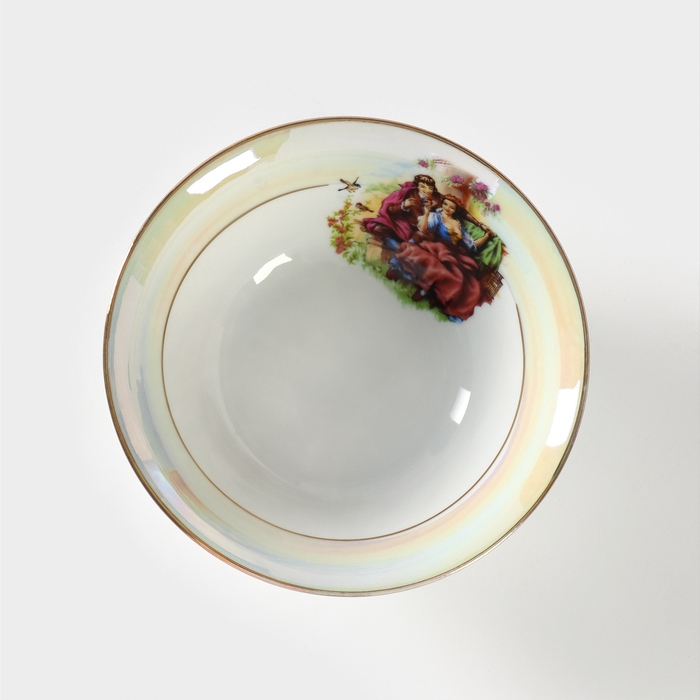 Салатник фарфоровый &laquo;Мадонна&raquo;, 360 мл, d=14,5 см, рисунок микс, цвет белый