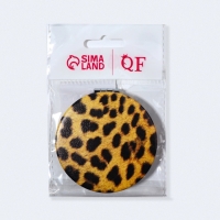 Зеркало складное &laquo;ANIMAL&raquo;, d = 7 см, с увеличением, искусственная кожа, цвет &laquo;леопард&raquo;