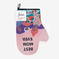 Варежка-прихватка Доляна "Best mom" 24х32 см, 35% хлопок, 65% п/э, ватин 250 г/м2 Варежка-прихватка Доляна "Best mom" 24х32 см, 35% хлопок, 65% п/э, ватин 250 г/м2