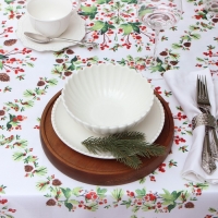 Скатерть Доляна "Хвойный узор" 145*260 см, 100% п/э