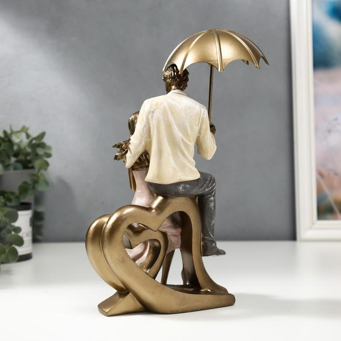 Сувенир полистоун "Пара на сердце под зонтом" 22,5х11х14,5 см