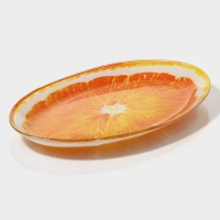 Блюдо сервировочное стеклянное овальное Доляна &laquo;Сочный апельсин&raquo;, 24,5&times;15 см, цвет оранжевый