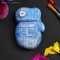 Новогодняя фигура под роспись с подвесом "Варежка вязаная" 5х6см