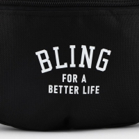 Сумка поясная Bling for a better life, 32х8х15 см, отдел на молнии, наружный карман, белый