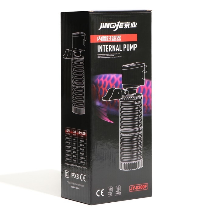 Фильтр внутренний JINGYE JY-8300F, двухсекционный, 800 л/ч, 20 Вт Фильтр внутренний JINGYE JY-8300F, двухсекционный, 800 л/ч, 20 Вт