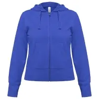 Толстовка женская Hooded Full Zip ярко-синяя, размер M