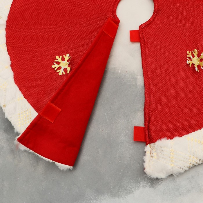 Полянка под ёлку "Сияние полос" Снеговик и снежинки, d-60 см, бело-красный