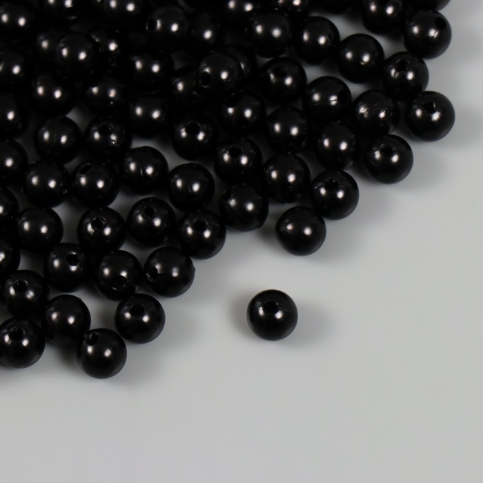 Набор бусин "Жемчуг" d 8 мм, 250 гр, чёрный