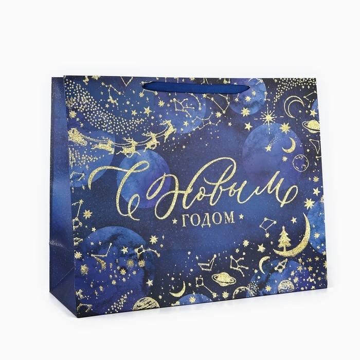 Пакет подарочный новогодний ламинированный «Волшебная ночь», XL 49 х 40 х 19 см, Новый год Пакет подарочный новогодний ламинированный «Волшебная ночь», XL 49 х 40 х 19 см, Новый год
