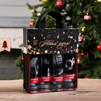 Новогодний подарочный набор для ухода за авто "С новым годом!", набор автохимии: силиконовая смазка 400 мл, полироль пластика 400 мл, очиститель салона 400 мл, чернитель шин 400 мл + микрофибра Новогодний подарочный набор для ухода за авто "С новым годом!", набор автохимии: силиконовая смазка 400 мл, полироль пластика 400 мл, очиститель салона 400 мл, чернитель шин 400 мл + микрофибра