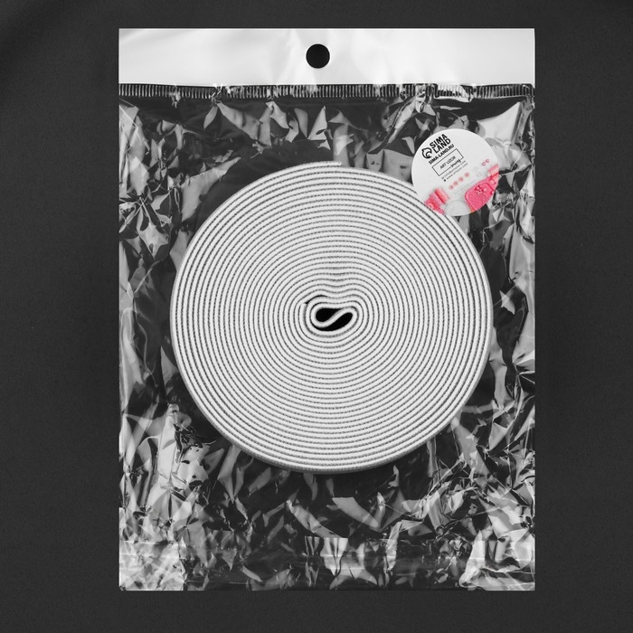 Резинка тканая, мягкая, 40 мм, 4,5 &plusmn; 1 м, цвет чёрный/белый/красный