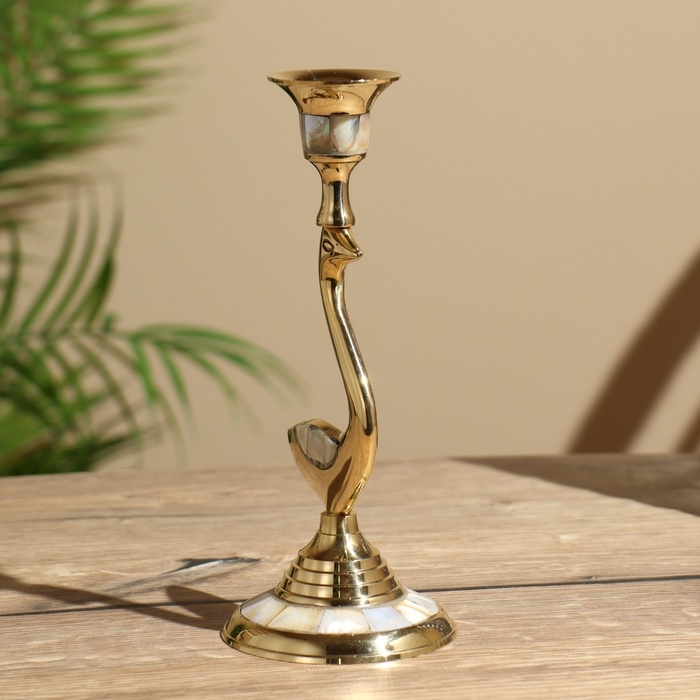 Подсвечник Подсвечник "Пернатый" 19 см, латунь