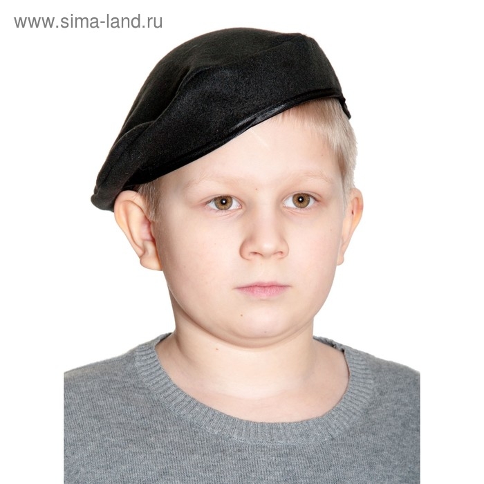 Берет карнавальный, детский р. 52-54, цвет чёрный Берет карнавальный, детский р. 52-54, цвет чёрный