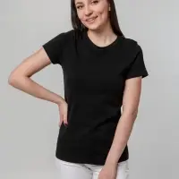 Футболка женская T-bolka Stretch Lady, черная, размер XL