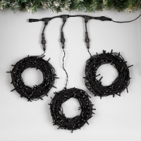 Гирлянда «Клип-лайт» 3 нити по 20 м, IP44, УМС, тёмная нить, 399 LED, свечение синее, 8 режимов, 24 В Гирлянда «Клип-лайт» 3 нити по 20 м, IP44, УМС, тёмная нить, 399 LED, свечение синее, 8 режимов, 24 В